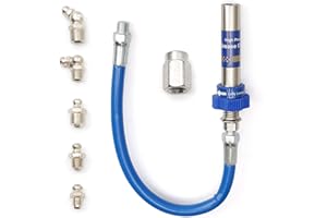 DUSLEDEL High Pressure Grease Coupler, Heavy-Duty Grease Gun Coupler Fittings Extensions Adapter, 8th Generation Lock Clamp Type Grease Tip Adapter Nozzles Fits All Grease Guns Hose Fast to Lock Release