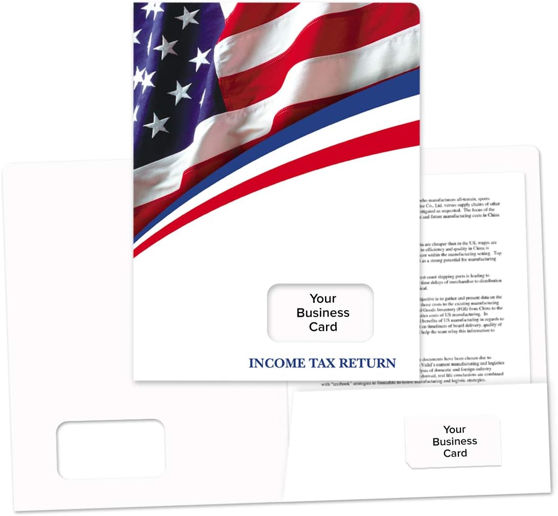 Amazon Com Tax Return Folder American Flag Design 50 Pack Office Products