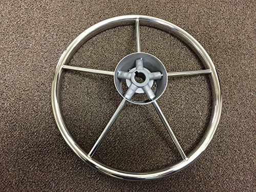 Pactrade-Marine-5-Spoke-Stainless-Steel-Steering-Wheel-with-Turning-Knob-11-L Pactrade-Marine-5-Spoke-Stainless-Steel-Steering-Wheel-with-Turning-Knob-11-L