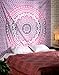Exclusive Twin Pink Ombre Tapestry by JaipurHandloom Ombre Bedding, Mandala Tapestry, Multi Color Indian Mandala Wall Art Hippie Wall Hanging Bohemian Bedspread