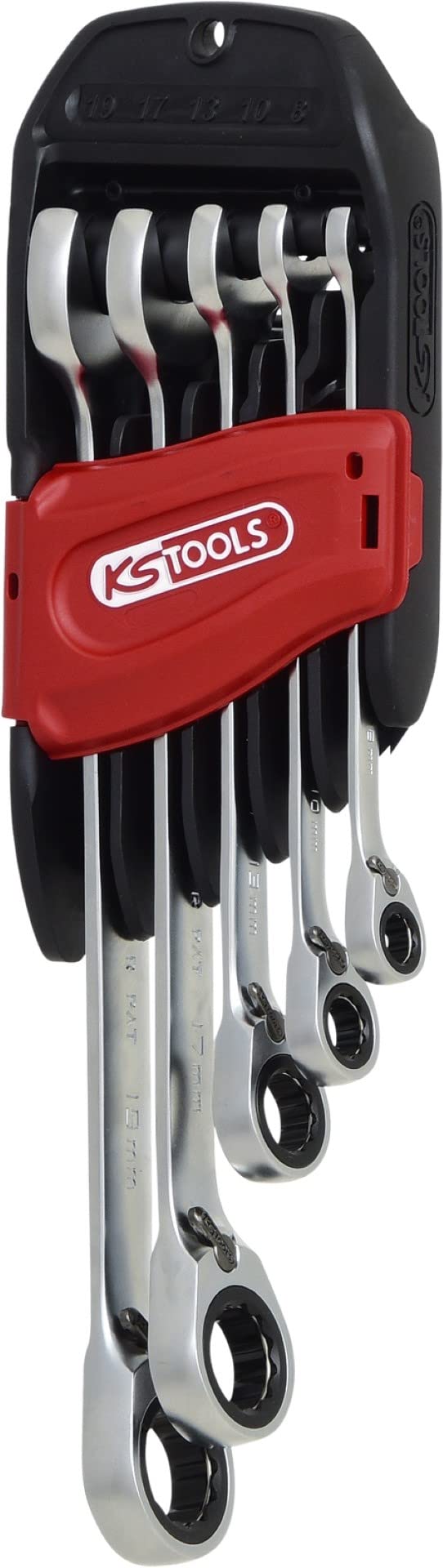 KS Tools 503.4955 GEARplus Ringstop Combination Ratcheting Spanner Set Offset