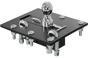QUEENCAR 61052 Over-Bed Folding Ball Gooseneck Hitch, 30,000 lbs, 2-5/16-Inch Ball, Replacement for Curt Compatible with Ford GMC Silverado Ram (Black