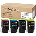 C310/C315 High Capacity Toner Cartridges(Black, Cyan, Magenta, Yellow, 4-Pack) - Uoty Compatible 006R004356 006R004357 006R004358 006R004359 Toner Replacement for Xerox C310 C310DNI C315 Color Printer