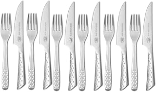 Weber 17845 Deluxe Steakbesteck Set 12tlg., sechs Edelstahl-Gedecke, ergonomisch geformt