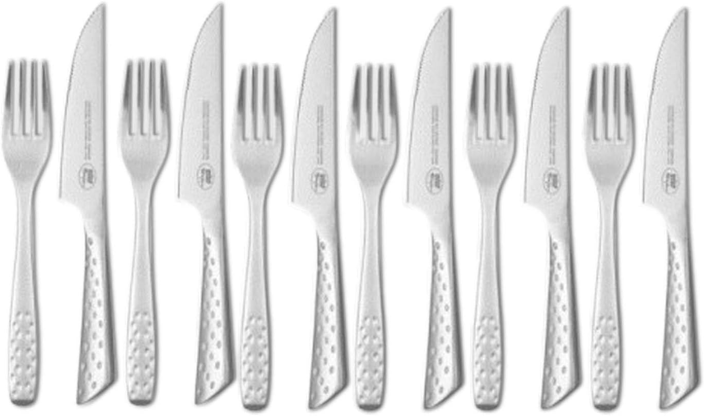 Weber 17845 Deluxe Steakbesteck Set 12tlg., sechs Edelstahl-Gedecke, ergonomisch geformt