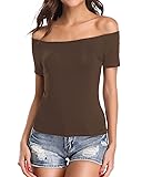 Fuinloth Women's Off Shoulder Tops, One Shoulder