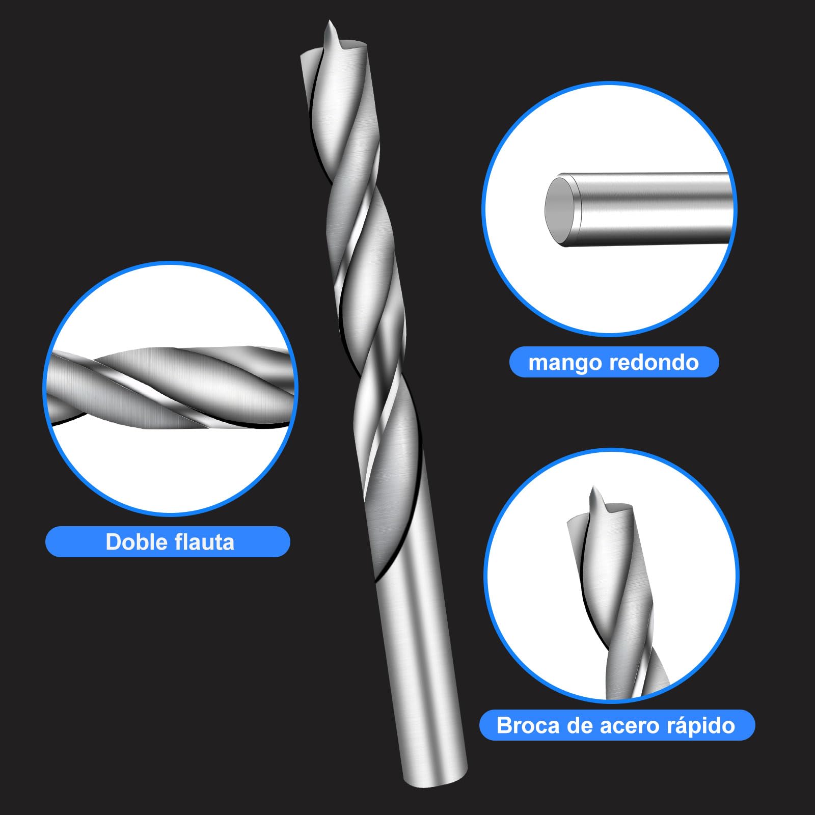 Holzbohrer Set 1-13mm HSS Stahlbohrer 25tlg Dreispitz Holzspiralbohrer Mit Metallbox für Holz Gerader Rundschank Doppelflute Holzspiralbohrer Twister Drill Bit Metallbohrer Profi HSS-G Bohrer Set 5