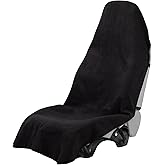 Prpeko Terry Cloth seat Cover Universal Waterproof Car Sport Towel Seat Cushion Non-Slip Sweat-Absorbent Towel Cloth Suitable for Gym Workout, Universal Fit for Car SUV Van-Black