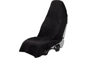 Prpeko Terry Cloth seat Cover Universal Waterproof Car Sport Towel Seat Cushion Non-Slip Sweat-Absorbent Towel Cloth Suitable for Gym Workout, Universal Fit for Car SUV Van-Black