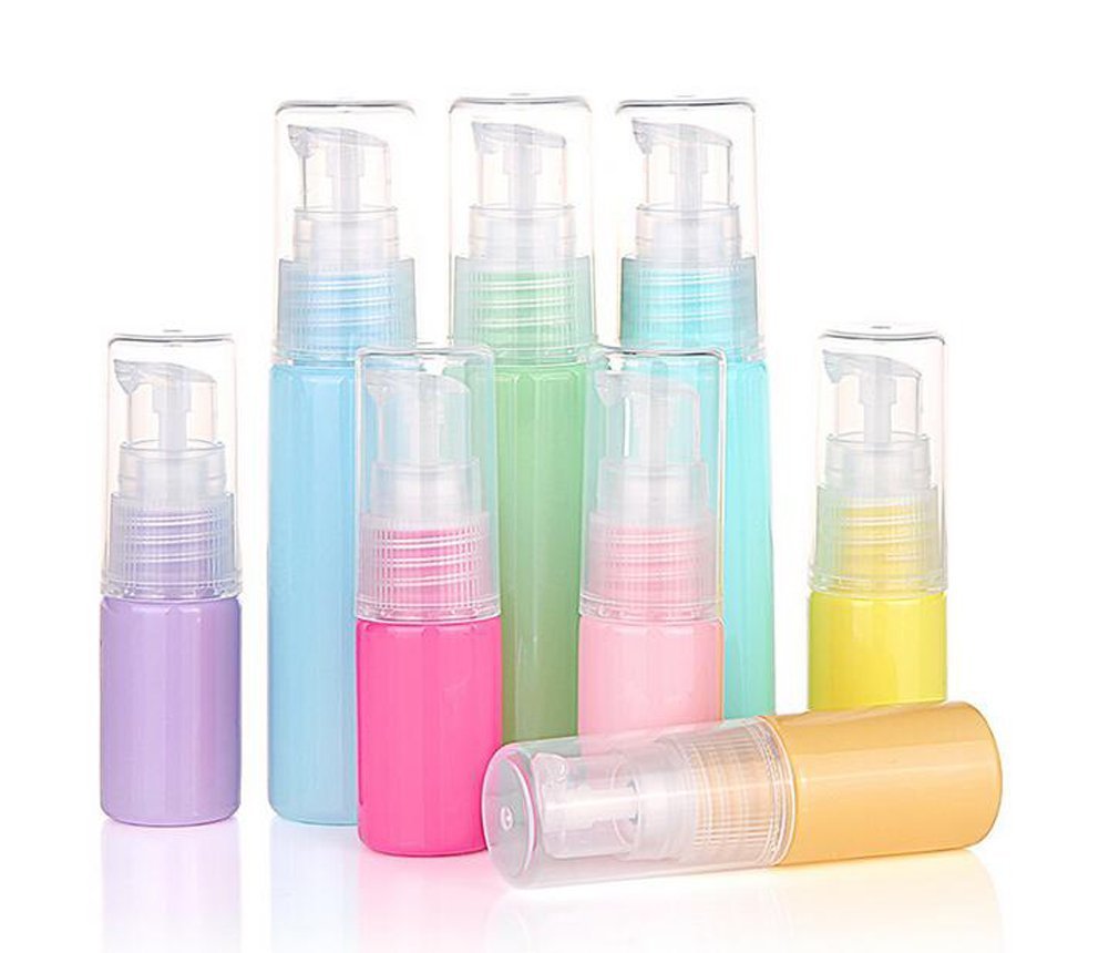 6Pcs Macaron Color Empty Refillable Cream Lotion Pump Bottle Portable Travel Cosmetic Bottles Container Pot for Shower Gel Serums Body Lotion Shampoo Toiletries Liquid Containers (30ML)
