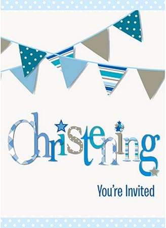 Unique Party Inviti Per Battesimo Scritte In Inglese Confezione Da 8 lia Unica Rosa Amazon It Casa E Cucina