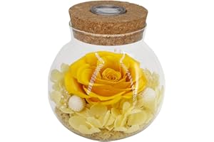 Preserved Real Roses with Colorful Mood Light Wishing Bottle,Eternal Rose，Never Withered Flowers,for Bedroom Party Table Deco