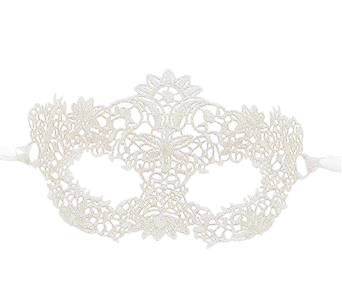 Luxury Women's Venetian Lace Masquerade Prom Halloween Carnival Mask Ball (All White) β image 1