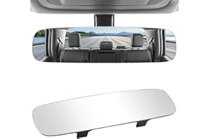 LivTee Panoramic Rear View Mirror 11.81''(300mm), Wide Angle Convex Curve Frameless Interior Clip-on Rearview Mirror to Eliminate Blind Spot for Cars, SUVs, Trucks