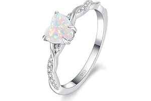 Yaresul 1.25ct Womens Heart Promise Ring, 925 Sterling Silver Heart Cut Created Emerald/Sapphire/Amethyst/Ruby/Cubic Zirconia/Opal Twisted Vine Engagement Ring for Women Size 5-10