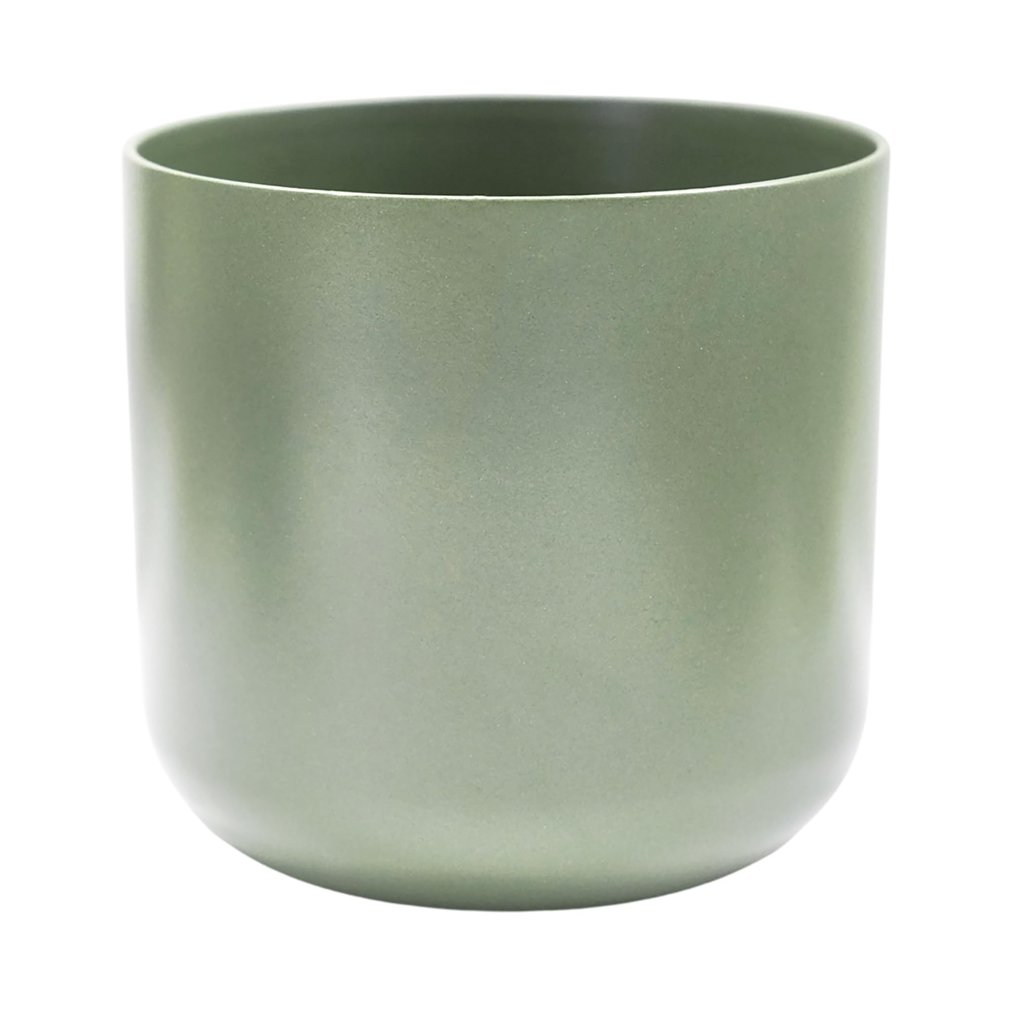 Ivyline Lisbon Planter in Sage - Waterproof, Durable & Stylish - Contemporary Premium Glazed Decorative Indoor Ceramic Flower Pot - H18.5cm x D18.5cm