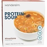 Wonderslim Instant High Protein Minestrone Soup, Low Calorie &ndash; 7 Servings | High Protein Soup w/ 12g Protein, 90 Cal, 2.5g Fat, 7g Net Carbs, GLP-1 Friendly for Weight Management &amp; Low Carb Meal Plans