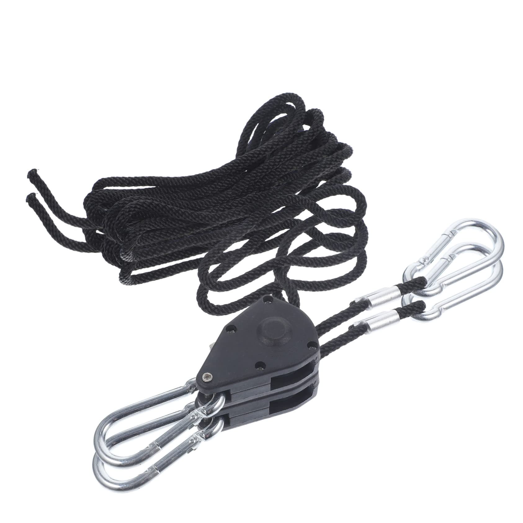 FUNOMOCYA 4Pcs Adjustable Heavy Duty Ratchet Rope Hanger for LED Grow Lights Reinforced Metal Gears for Hanging Plant Fixtures and Equipment Versatile Clip Hangers for Indoor Gardening