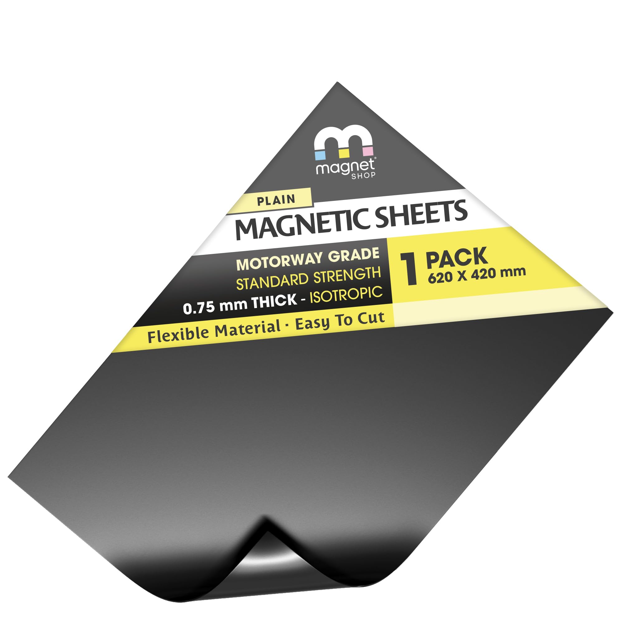 TMS Large Magnetic Sheet 60 x 42cm | Flexible Magnet Roll for Sign Making, Crafts, Die Storage, DIY Fridge Magnets and More - Motorway Grade Strength, Perfect for Van or Taxi Signs [0.8mm thick]
