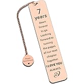 7 Year Anniversary Copper Gifts for Him Her, Copper Gifts for 7th Anniversarys, 7th Wedding Anniversary for Wife Husband Couple, 7 Year Coppers Anniversarys Bookmark Gift for 7 Year Couple Women Men