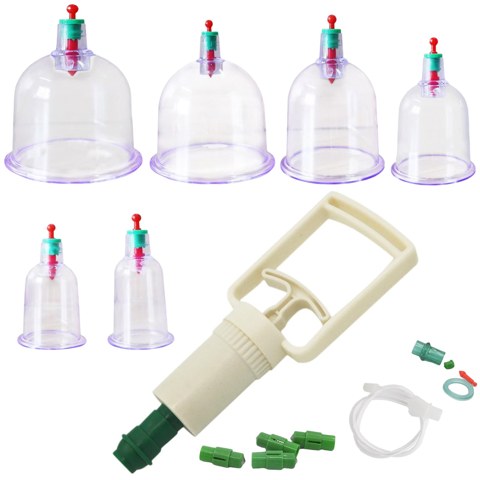 Itian Cupping Set - 6 Cups Traditional Chinese Medical Vacuum Massager for Body, Acupressure Healthy Suction Equipment