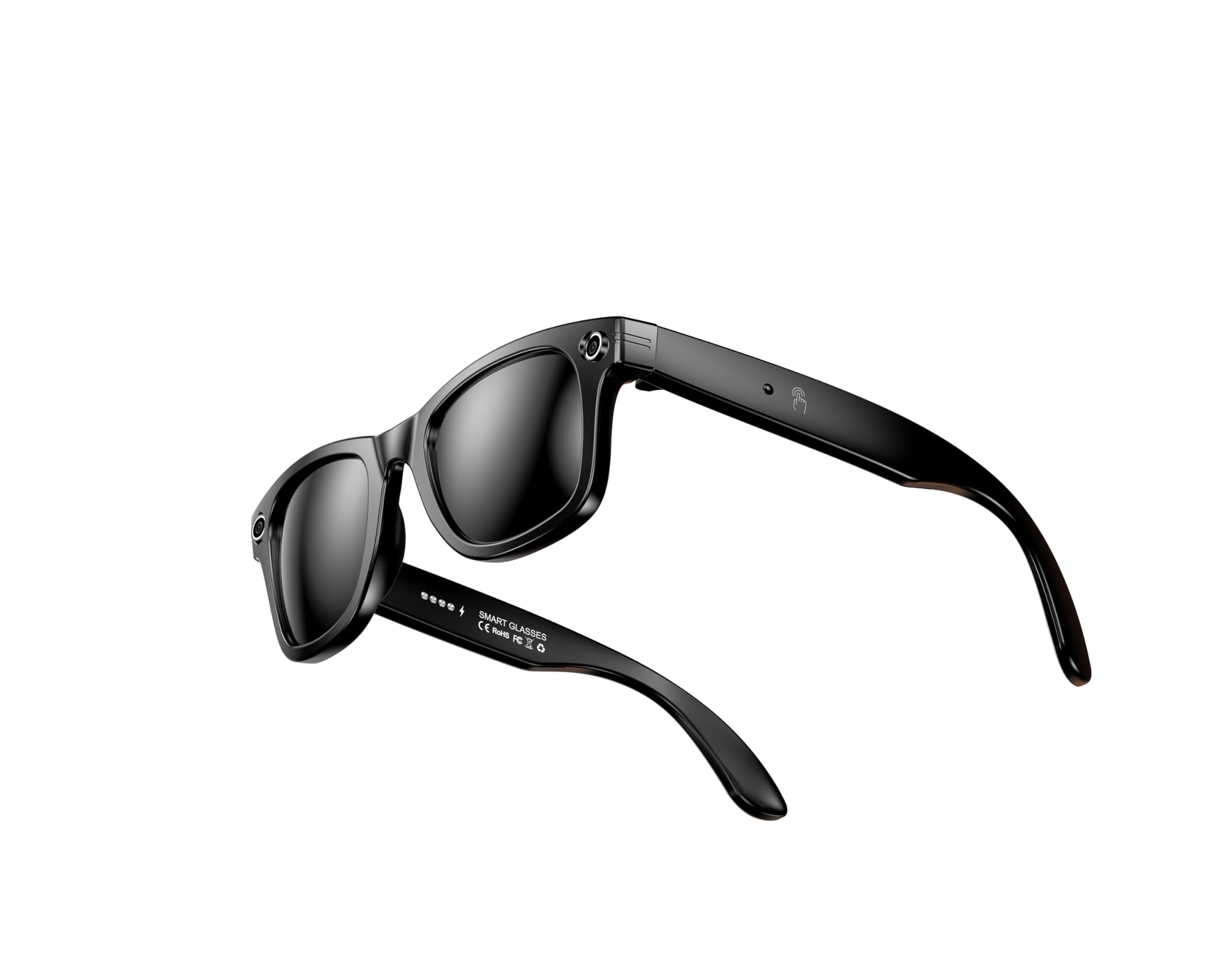 Photo 1 of AI Smart Glasses with HD Camera and Bluetooth - AI Photo Recognition and Interactive Dialogue, Noise-canceling Bluetooth 5.4, and Long Battery Life | Stylish Black Frame and Lenses