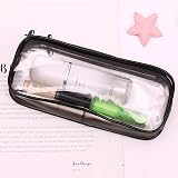 CHEERYMAGIC Clear Pencil Case Large Capacity PVC Zippered Bag Black view 4