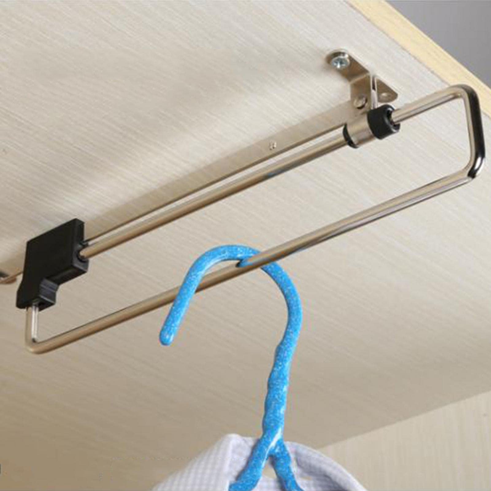Photo 1 of Heavy Duty Retractable Wardrobe Closet Pull Out Rod, Hanger Trousers Pull Out Hanger Rail Telescopic, Closet Rod for Wardrobe Houseware Clothing Organizer Holder(size:30cm)