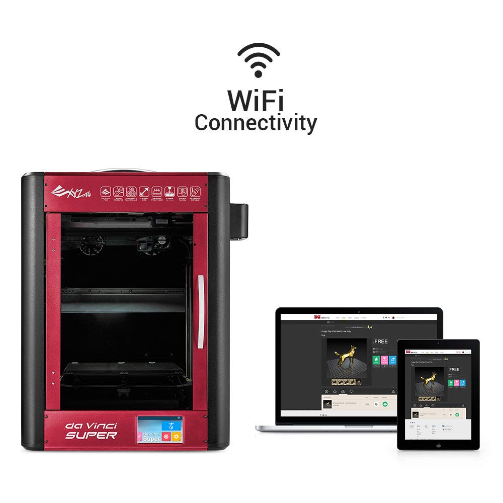 Open Filament Da Vinci Super 3d Printer Upgradable Laser Engraver 12 X 12 X 12 Large Built Volume And Multi Material Fully Enclosed Design For Abs Pla Tough Pla Petg Hips Flexible Nylon