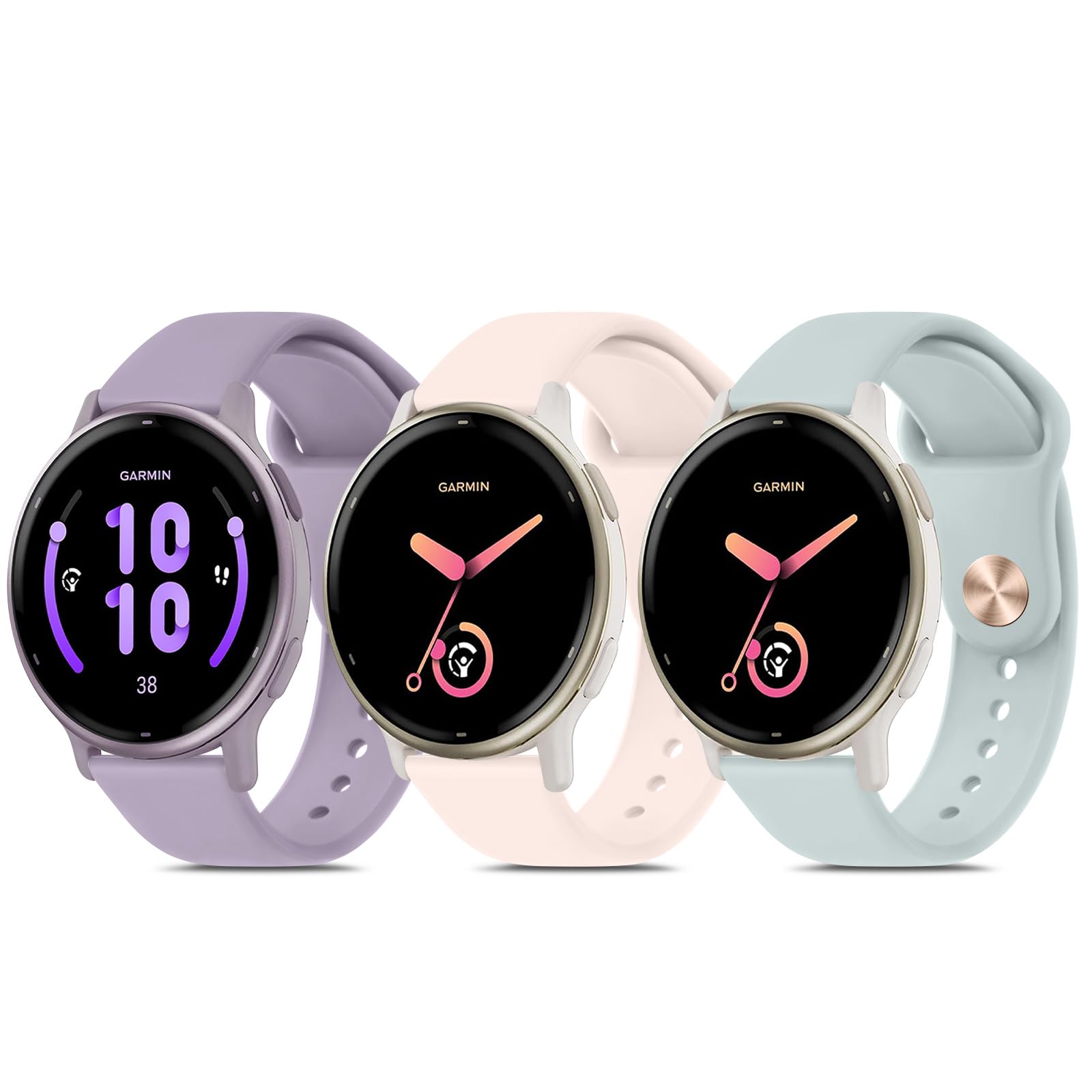 3-Pack Straps for Garmin Vivoactive 5 / Venu 2 Plus/Venu Sq 2 Music/Vivomove Sport, Waterproof Sports Replacement Band (3-Pack 01)