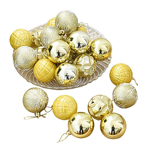 JP-DPP9 DIY Baubles Christmas Tree Decorations 24 Balls Wreath Door Wall Ornament Garland Decoration Year Christmas Tree Ornaments Balls for Party Wedding Ornament Decor