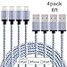 Sundix 4 Pack 6FT Tangle Free Nylon Braided Lightning Cable 8 Pin USB Charging Cord Compatible with iPhone 7/7 plus, iPhone 6/6s/6 plus/6s plus, 5c/5s/5, SE, iPad /iPod(White)