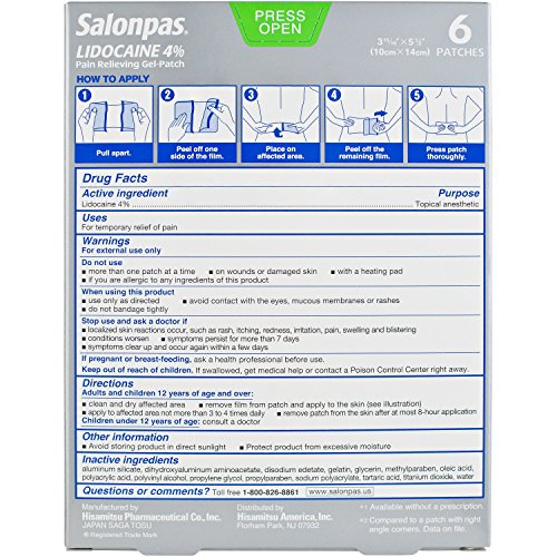 Salonpas Lidocaine 4% Patches - Image 3