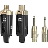 Arvitek Wireless XLR Microphone Transmitter & Receiver, UHF Wireless Mic System, 16 Channels XLR Mic Adapter for Dynamic Microphone, Audio Mixer, Electric Guitar Bass, 48V Phantom Power, 250ft Range