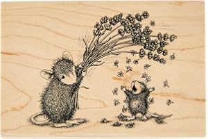 Spellbinders HMW-011 House-Mouse Flower Shower Wood Mount Stamp