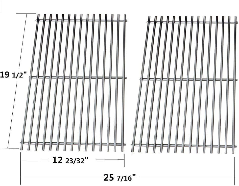 Grillflame 7528 Stainless Steel Rod Cooking Grid for Weber Genesis 300 Series, Genesis E & S Series Grills (19 1/2 X 12 23/32" Each Grid, 19 1/2 X 25 7/16" Overall)