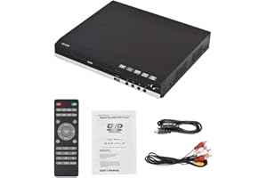 X W EI UNION HD DVD Player for TV CD Player for Home with HDMI and RAC Cables, Compatiable with Monitor, Projector, Old and New TV