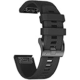 ANCOOL for Fenix 5/Fenix 6/Fenix 7 Band 22mm Silicone Watch Band for Fenix 8 Fenix E 47mm/Fenix 5 Plus/Fenix 6 Pro/Fenix 7 Pro/Forerunner 935(Black)