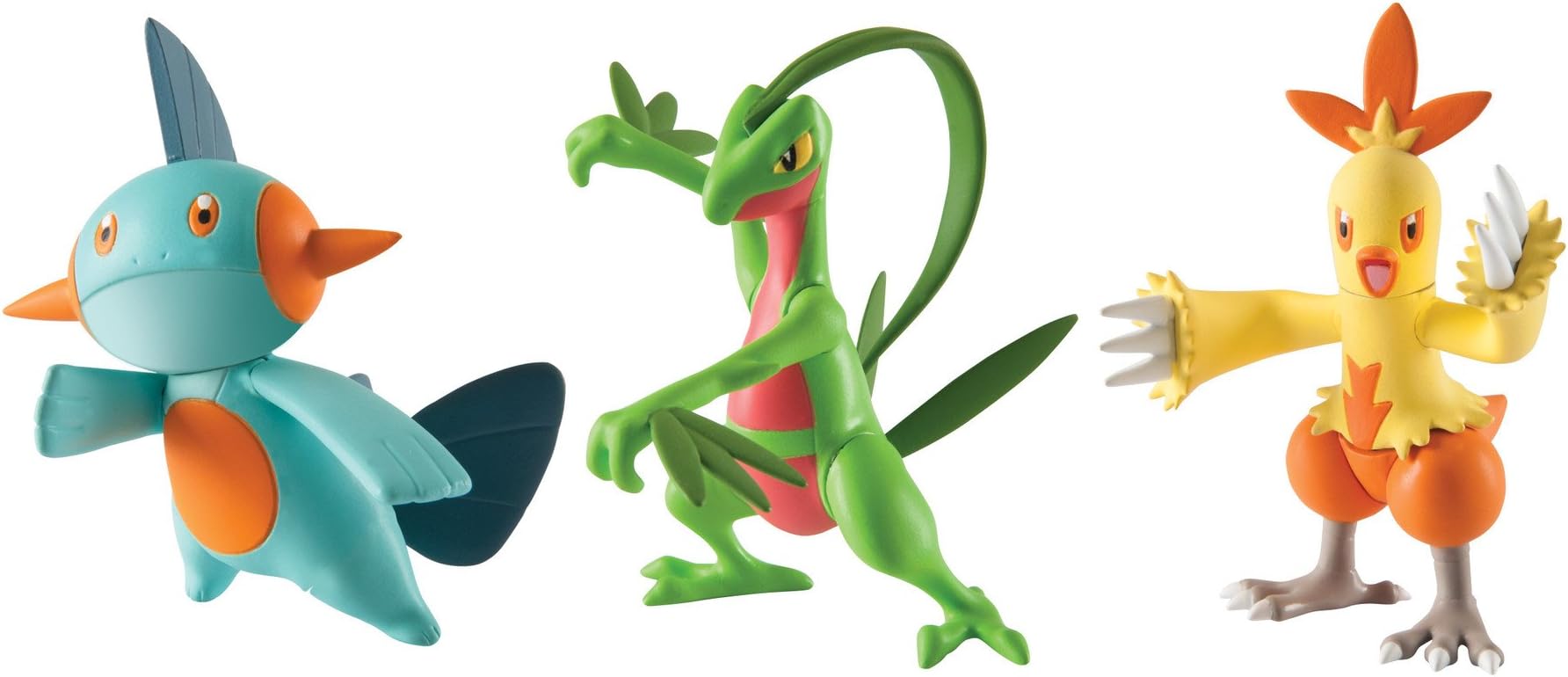 Pokémon Action Pose 3 Pack, Grovyle, Combusken and Marshtomp