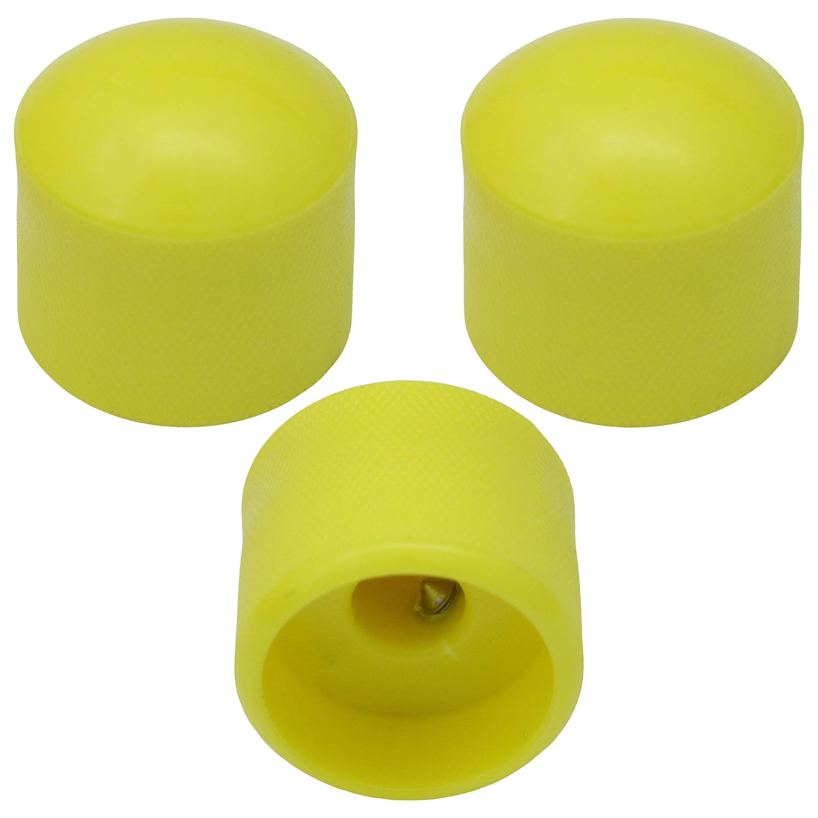 Pack of 3 6mm Round Hole Solid Colour Domed Top Guitar Tone/Volume Control Knob (Yellow)