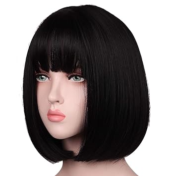 Amazon Com Colorground Short Straight Natural Bob Hair Wig For