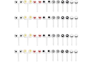 WXOIEOD 40 Pieces Eye Shaped Animal Food Picks for Lunchbox, Mini Fun Fruit Picks, Lunch Picks for Bento Box, Cute Reusable Toothpicks Forks for Picky Eaters, BPA-Free