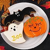 Halloween Cookie Cutters Set- 3 Pieces Holiday Cookie cutter Stainless Steel Baking Cutter Molds Pumpkin, Ghost, Bat Cookie C