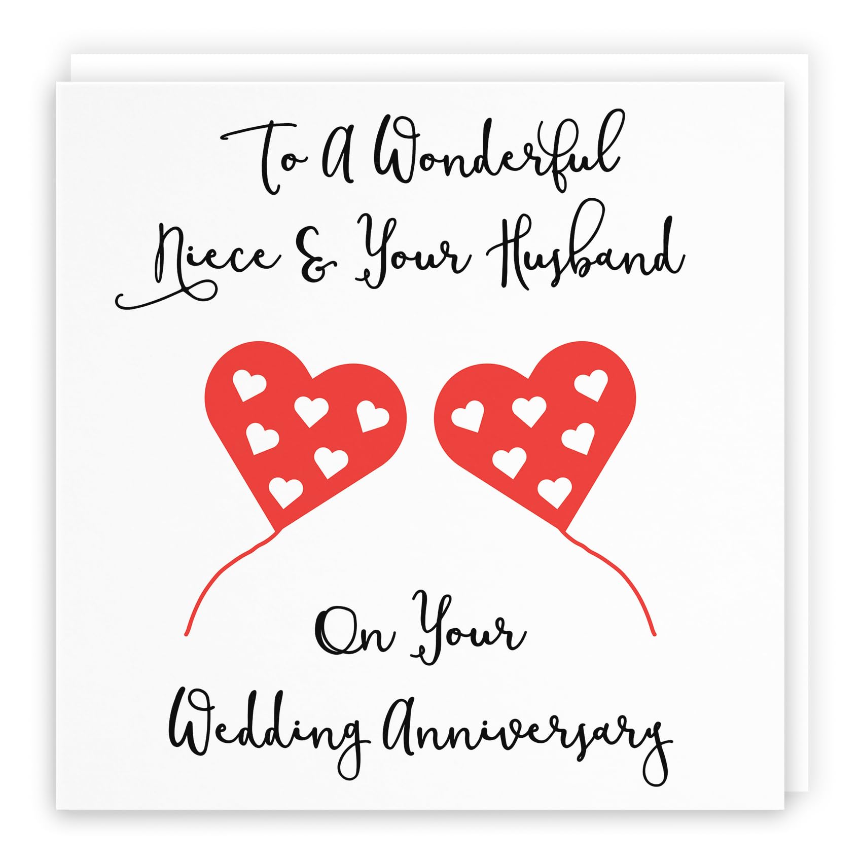 Hunts England - Niece And Your Husband Anniversary Card - To A Wonderful Niece & Your Husband - On Your Wedding Anniversary - Love Heart Collection — image 1