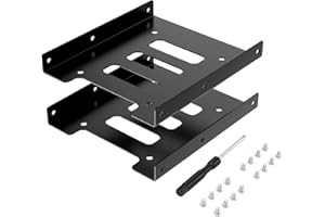 Halsouy SSD/HDD Mounting Bracket, 2.5 to 3.5 SSD Bracket, Metal Adapter Hard Drive Holder for PC (2 Pack)