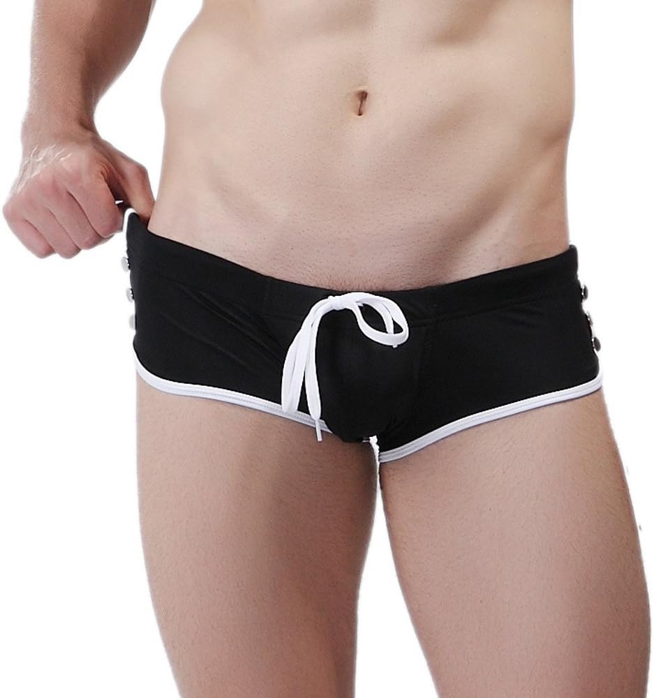 Mens Boxers Slim Fit Solid Tether Slacks Swimming Shorts Pants