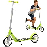 CUIOT Kick Scooter for Ages 6+,Kid, Teens & Adults, Foldable, Lightweight 8IN Big Wheel Scooters -Max Load 260 LBS, Height Adjustable, Bearing ABEC9