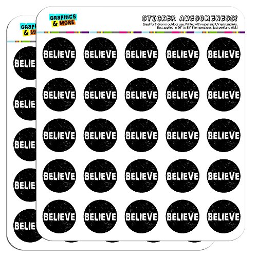 Believe Christian Religious Inspirational 1" Planner Calendar Scrapbooking Crafting Stickers - Clear