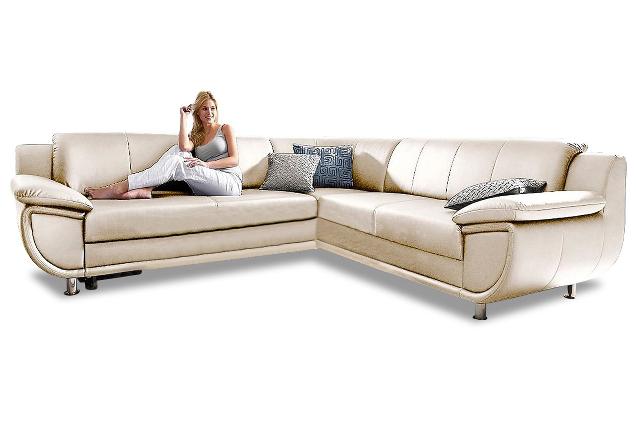 Sofa Couch Trendmanufaktur Rundecke Rondo mit Schlaffunktion Creme Amazon.de Küche & Haushalt