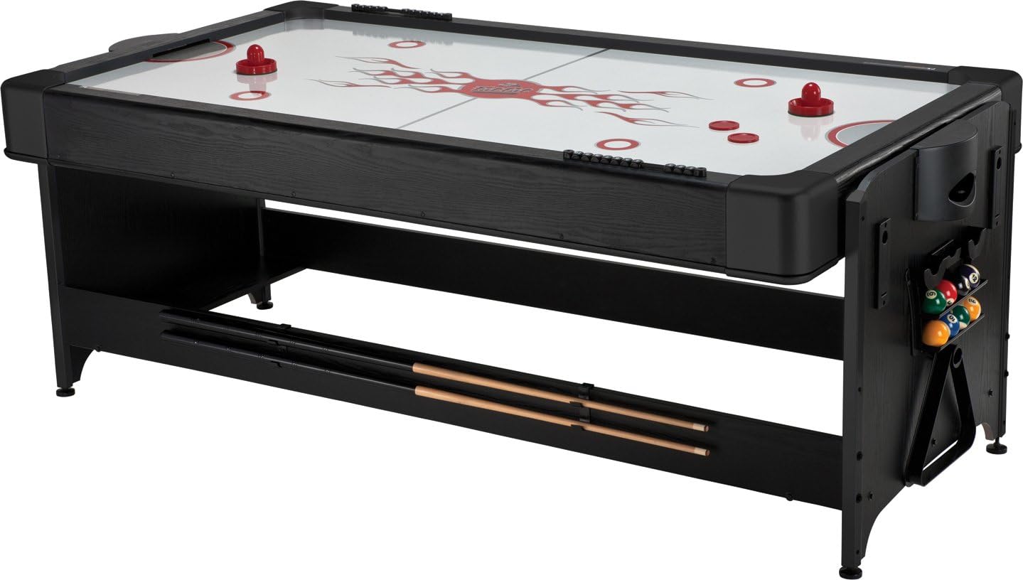 Fat Cat Original 3-in-1 Green 7' Pockey Multi-Game Table - Air Hockey, Billiards and Table Tennis - Green : Tabletop Billiards Games : Sports & Outdoors
